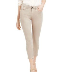 Jen7 by 7 for all mankind Sateen Ankle Skinny Jeans Birchwood Light Brown 0 NWOT